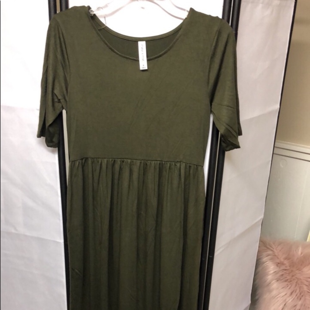Zenana olive maxi dress